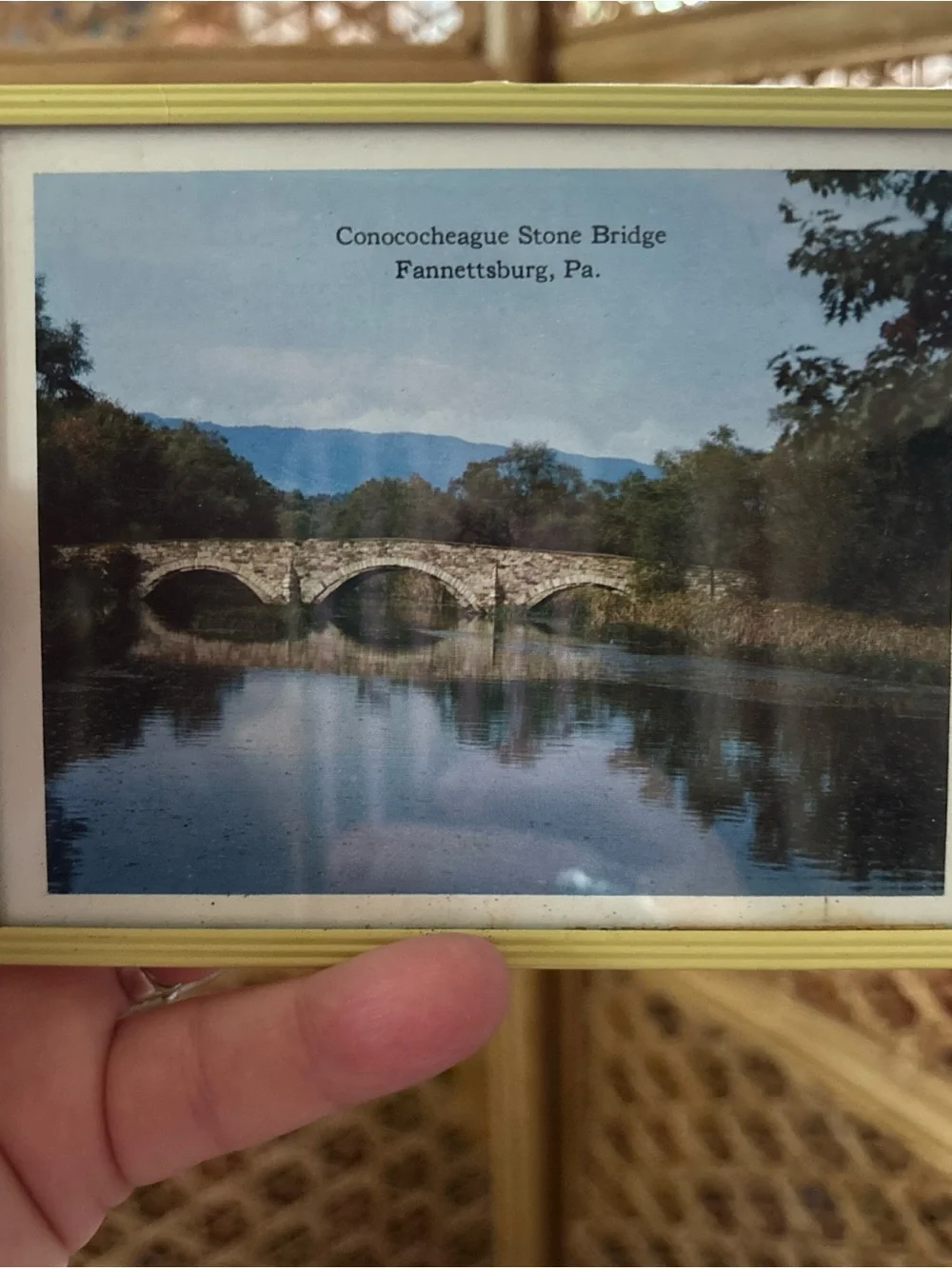 Gold Mini Picture Frame with Bridge Print - Unbranded